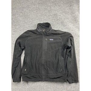 Patagonia Jacket Mens Large Black R1 Regulator Fleece Full Zip Hiking Outdoor